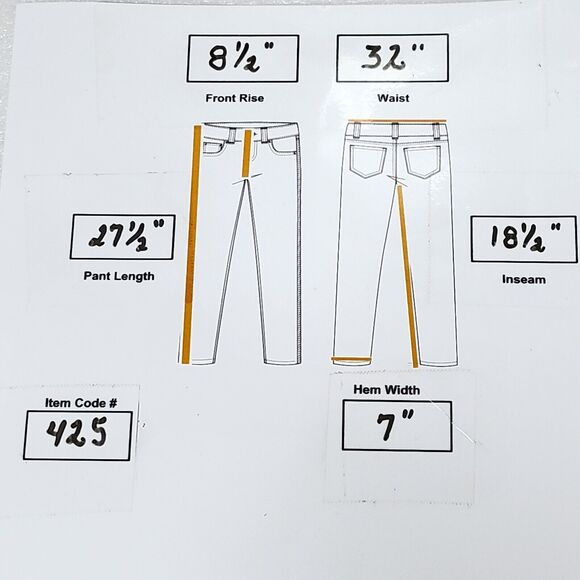 Grace in LA Capri Button Zip Denim Medium Wash Jeans Womens Size 13 Blue - Picture 9 of 9